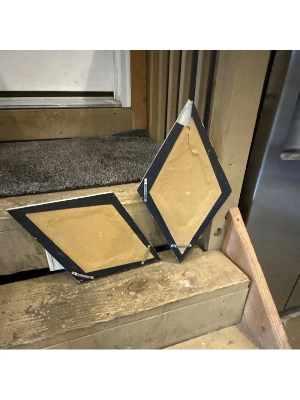 Unbranded Black and Tan Diamond Wall Plaques - Set of 2